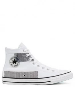 Image of Converse Chuck Taylor All Star Patchwork Hi-Tops - White/Black/Blue, Size 8, Men