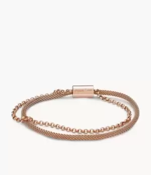 Image of Fossil Women Rose Gold-Tone Steel Bracelet