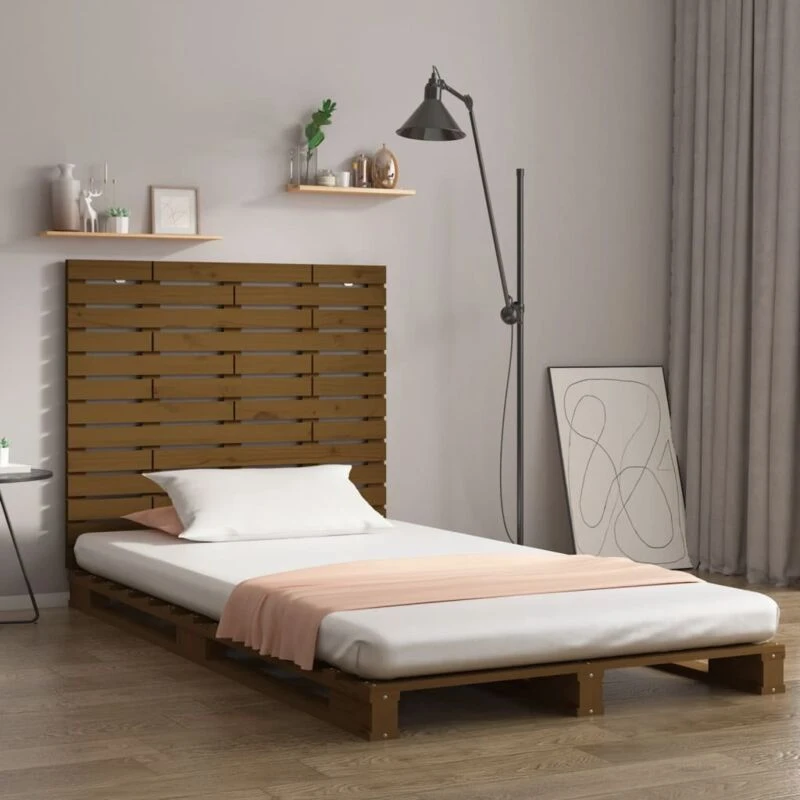Image of VIDAXL Wall Headboard Honey Brown 146x3x91.5cm Solid Wood Pine vidaXL 8720845684044