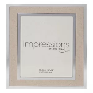 Image of 8" x 10" IMPRESSIONS? Silver Finish Frame with Canvas Border