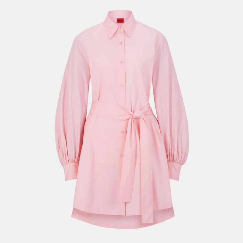 Image of Hugo Womens Kaisanna Long-Sleeve Dress Shirt Pastel Pink female 4 (XXS)