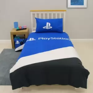 Image of Playstation Banner Duvet Cover & Pillowcase Set, Single Blue