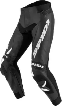 Image of Spidi RR Pro 2 Motorcycle Leather Pants, black-white, Size 48, black-white, Size 48