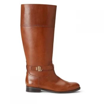 Image of Lauren by Ralph Lauren Baylee Knee High Boots - Deep Saddle Tan