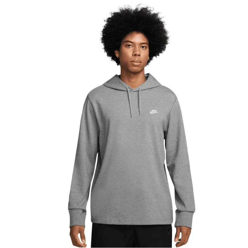 Image of Nike Mens Club Knitted Hoodie in Silver Size: Small Silver Male S