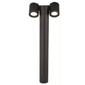 Image of Wall Street Outdoor Floor Bollard Lighting Black, 2 Light IP54, GU10