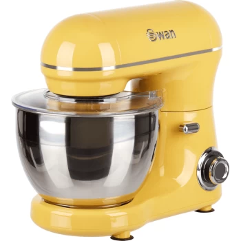 Image of Swan Retro SP21060YELN Stand Mixer with 4 Litre Bowl - Yellow