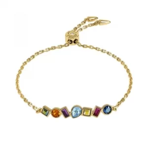 Image of Ladies Adore Gold Plated Mixed Crystal Bar Slide Bracelet