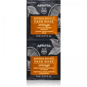 Image of Apivita Express Beauty Orange Whitening Face Mask 2 x 8ml