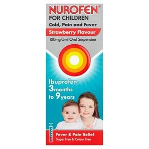 Image of Nurofen Children Cold, Pain & Fever Strawberry Flavour 100ml