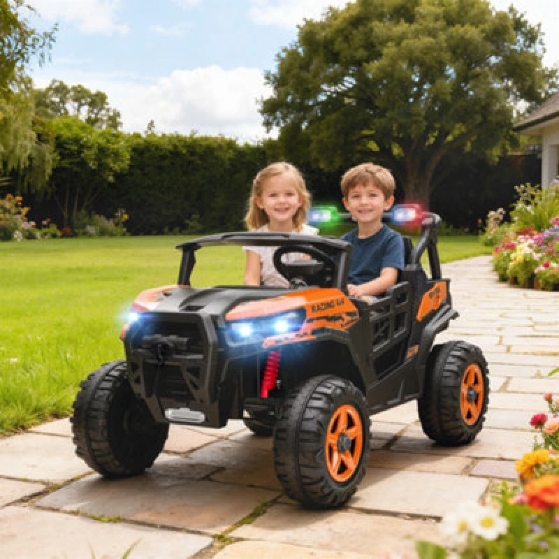 Image of AIYAPLAY AIYAPLAY 24V Electric Ride on Car, 2-Seater Kids Electric Truck, Orange 5063603930759