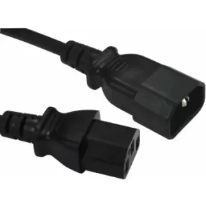 Image of 16-1747 1.8m IEC C13 F IEC C14 M Black Mains Extension Cable - Truconnect