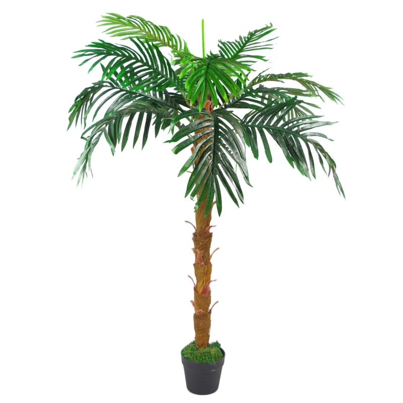 Image of Leaf Design 130cm Artificial Princess Palm Tree Natural Trunk