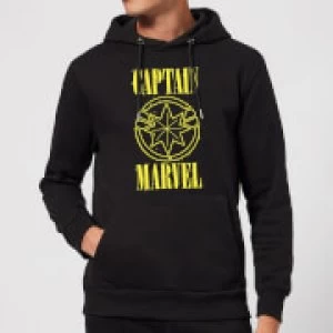 Image of Captain Marvel Grunge Logo Hoodie - Black