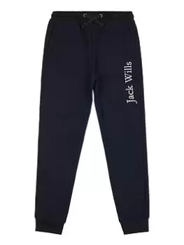 Image of Jack Wills Boys Logo Jogger - Black, Size 9-10 Years