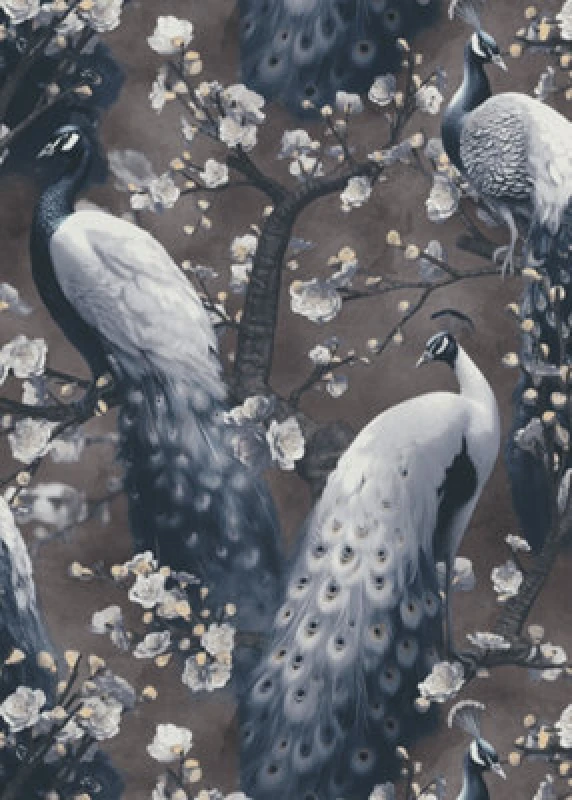 Image of Erismann Opulent Peacock Embossed Vinyl