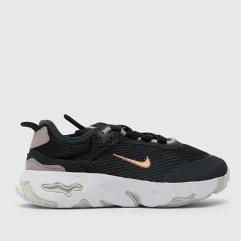 Image of Nike Black & Purple React Live Girls Junior Trainers