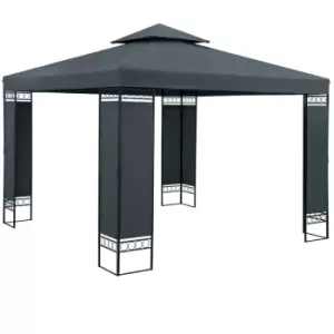 Image of Garden Gazebo Pavilion Marquee Lorca 3x3m Metal Water-Repellent Outdoor Patio Party Tent Birthday Wedding Luxury Anthracite - Casaria