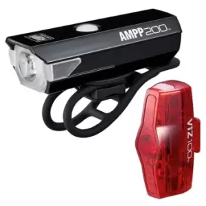 Image of Cateye AMPP 200/ ViZ 100 Light Set - Black