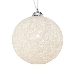 Image of Basket 1 Light Small Ceiling Globe Pendant Cream, E27