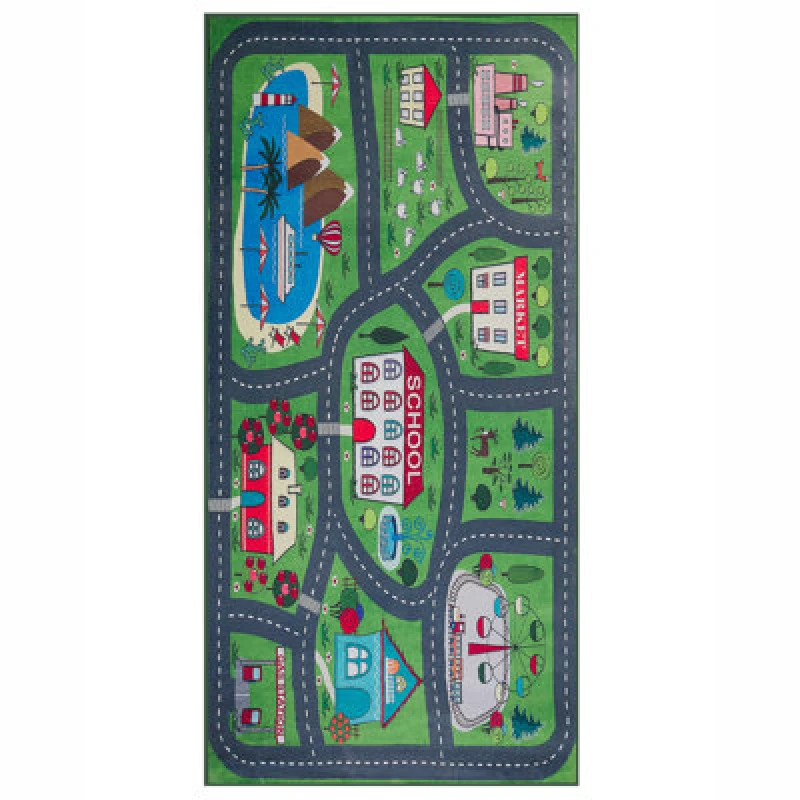 Image of Beliani Kids Rug Tutak Green 80 X 150 Cm