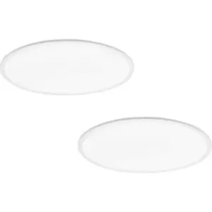 Image of 2 PACK 800mm Modern Ceiling Light White Slim Round Low Profile 35W LED 4000K