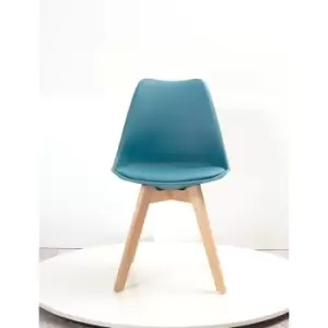 Image of 4x sl Ocean Modern Dining Chairs Padded Seat with Wood Legs Modern Home Kitchen