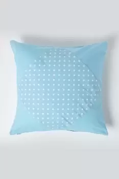 Image of Cotton Plain and Polka Dots Cushion Cover