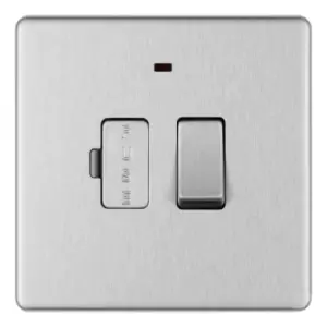Image of Bg Brushed Steel 13A Fused Connection Unit Switched with Power Indicator - Screwless Flatplate - 286897
