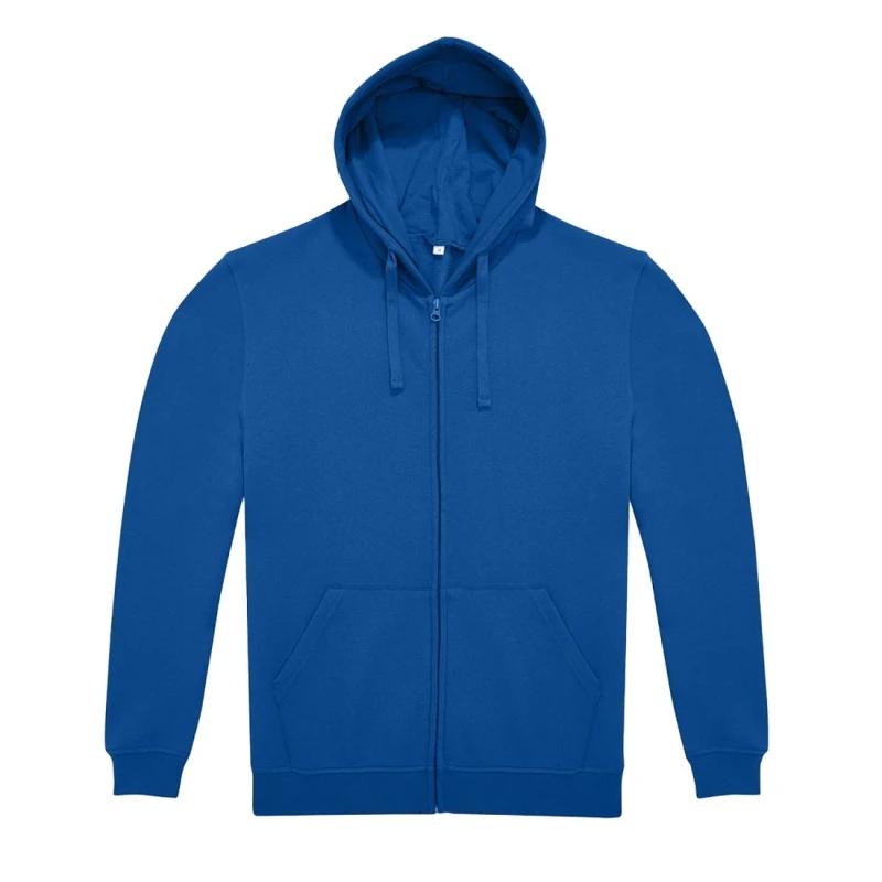 Image of B&C Mens ID.224 Full Zip Hoodie in Blue Size: XS Blue Male XS