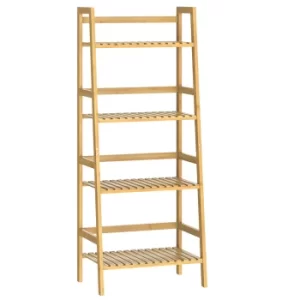 Image of Standing Shelf Bamboo 123x48x32cm 4 Shelves
