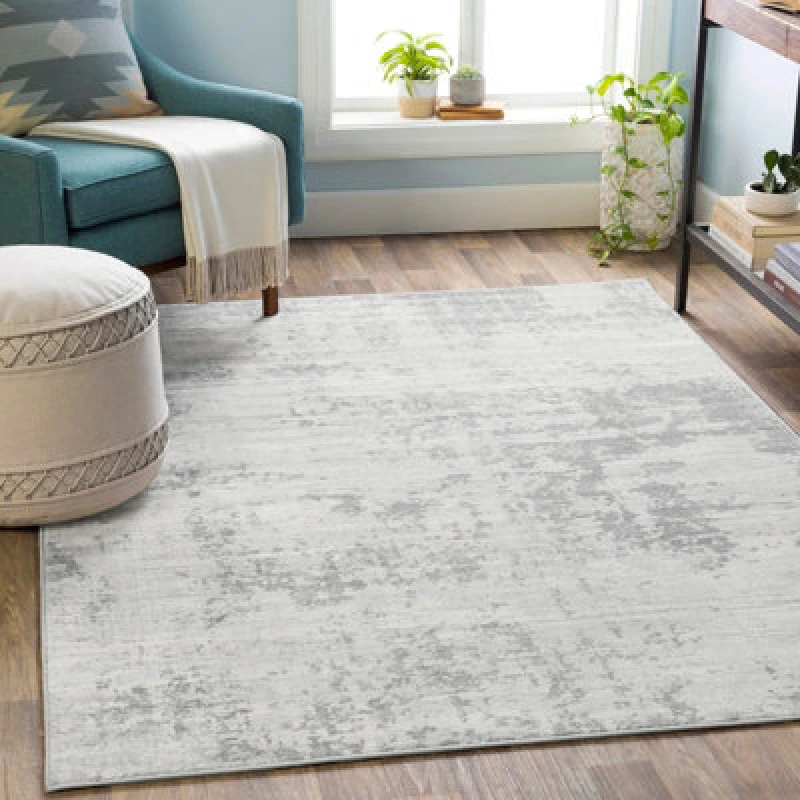 Image of Livabliss Abstract Modern Marble Grey/ivory Victoire Area Rug 130 X 180 Cm - Easy Care, Non Shedding, Ideal For Living Room & Bedroom
