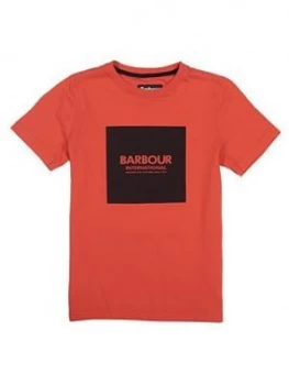 Image of Barbour International Boys Block Logo T-Shirt - Orange