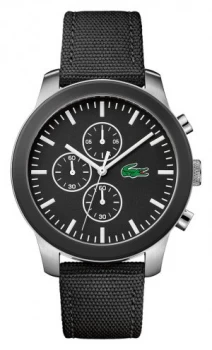 Image of Lacoste 12.12 Mens Chronograph Black Silicone Strap Watch