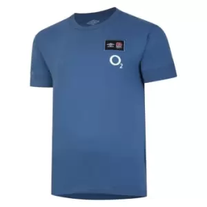 Image of Umbro England Rugby CVC T-Shirt Adults - Blue