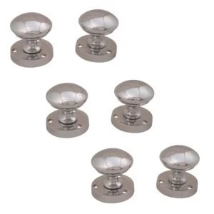 Image of Polished Chrome Effect Internal Round Latch Door Knob 3 Set