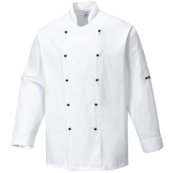Image of C834WHRS - sz S Somerset Chefs Jacket - White - Portwest