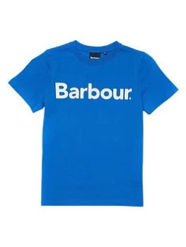 Image of Barbour Boys Logo T-Shirt - Frost Blue, Frost Blue, Size 6-7 Years