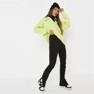 Image of Missguided Fur Collar Cuff Coat - Black