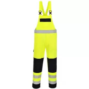 Image of Portwest FR63YNRL - sz L Hi-Vis Multi-Norm Bib and Brace - Yellow/Navy - Yellow/Navy