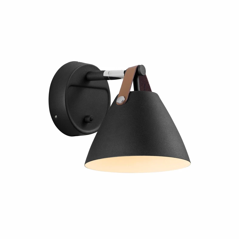 Image of Nordlux Strap 15 Bedroom Living Room Wall Light in Black Black
