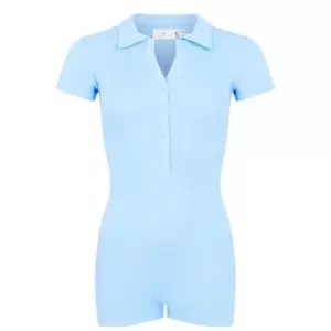 Image of Daisy Street Daisy Polo Romper - Blue