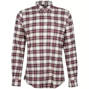 Image of Barbour Mens Alderton Tailored Shirt Ecru Large