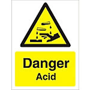 Image of Warning Sign Acid Plastic 40 x 30 cm