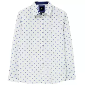Image of Crew Clothing Womens Classic Spot Shirt White/Blue Spot 10
