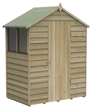 Image of Forest Garden 5 x 3ft 4Life Apex Overlap Pressure Treated Shed with Assembly