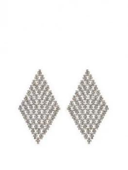 Image of Mood Gold Plated Diamante Diamond Shape Earrings