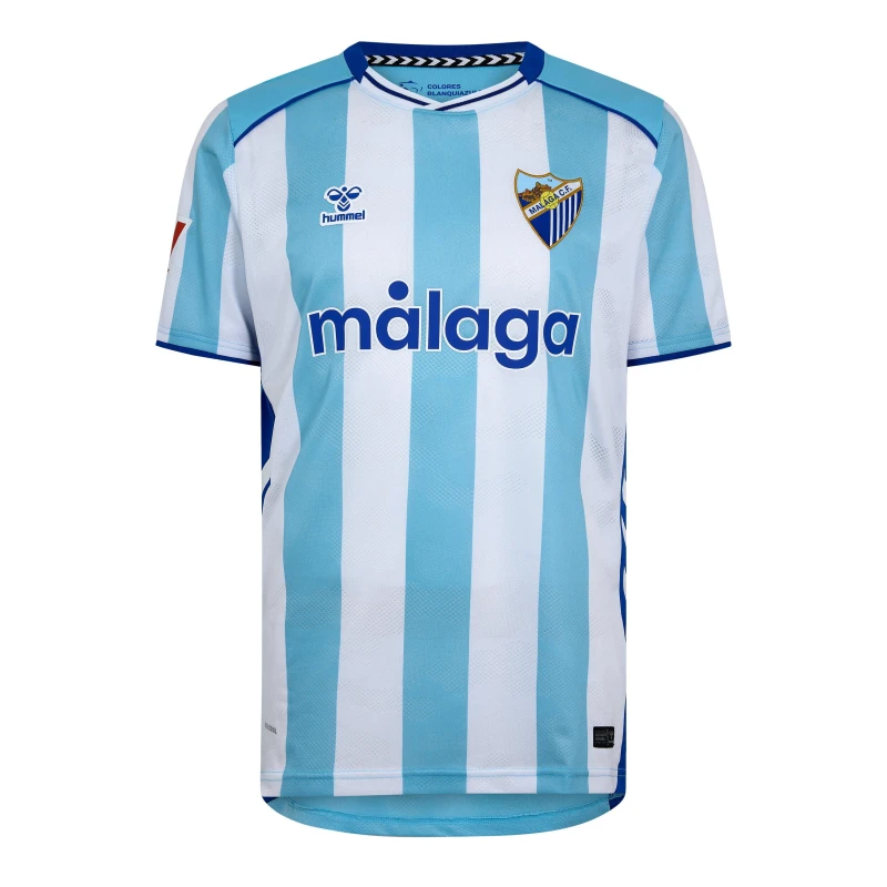 Image of Hummel Malaga Home Shirt 2025 2026 Adults White/Blue male Small