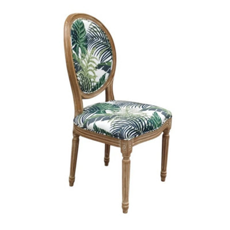 Image of MSL 97CM PALM LEAF FABRIC LOUIS CHAIR