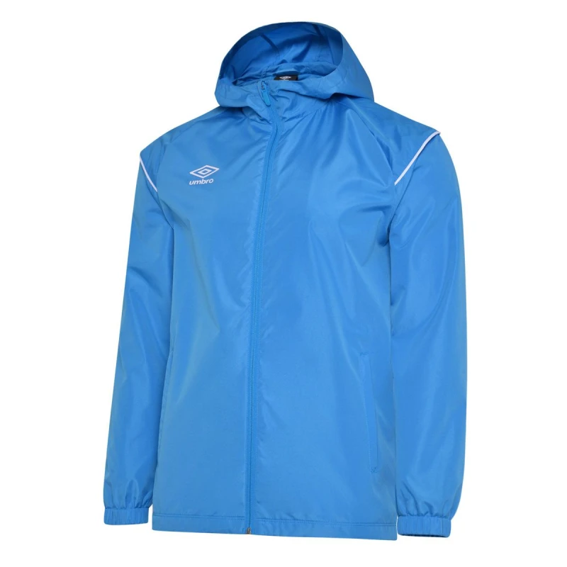 Image of Umbro Hooded Waterproof Jacket in Cobalt Size: 9-10 Years Cobalt Unisex 9-10 Years